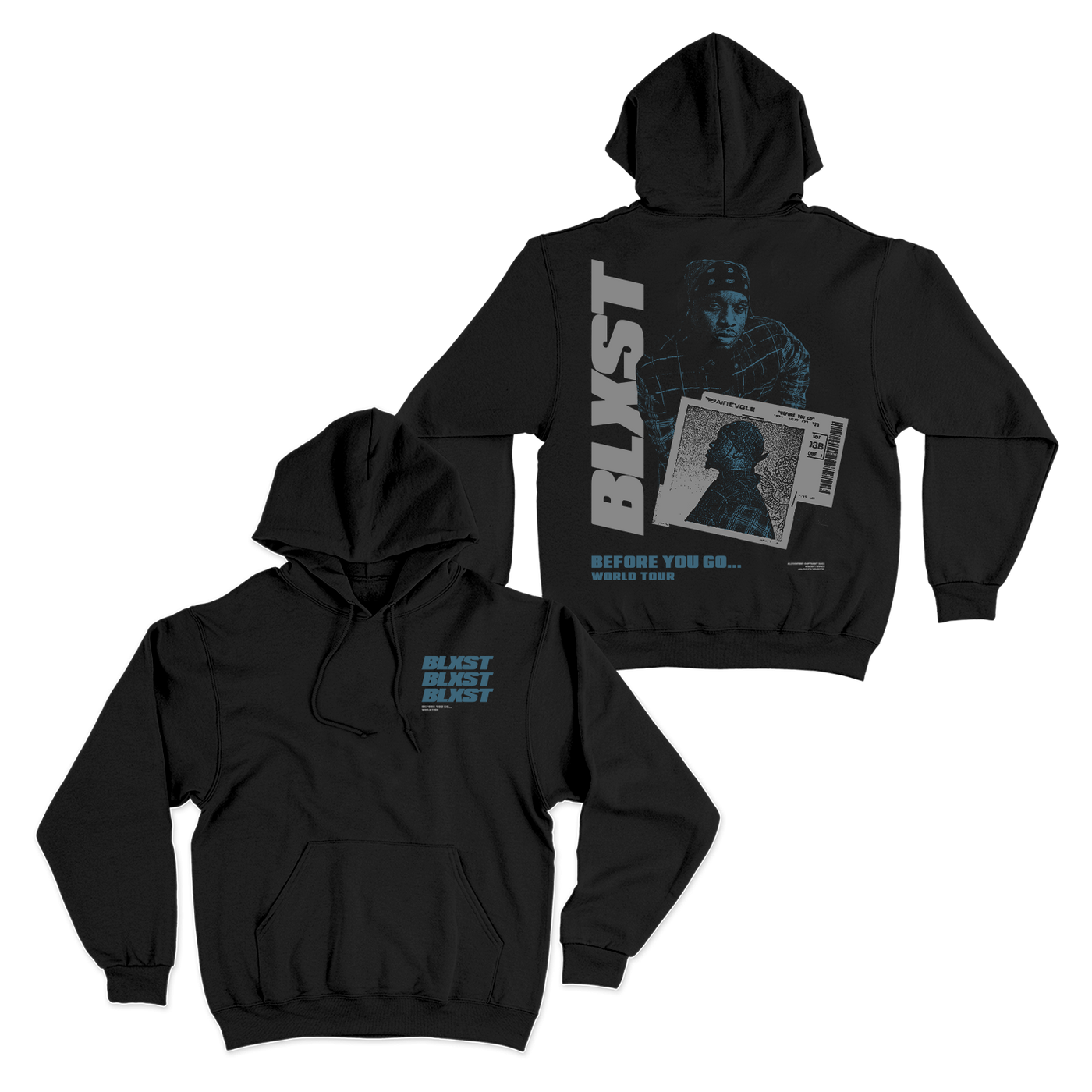 Boarding Pass Black Hoodie