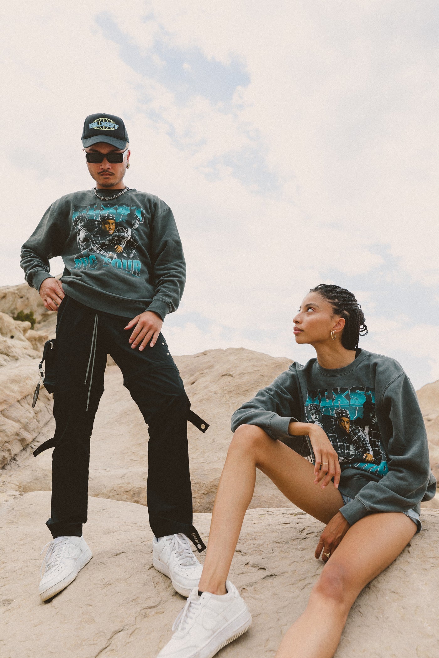 BLXST Lightning Vintage Black Crewneck