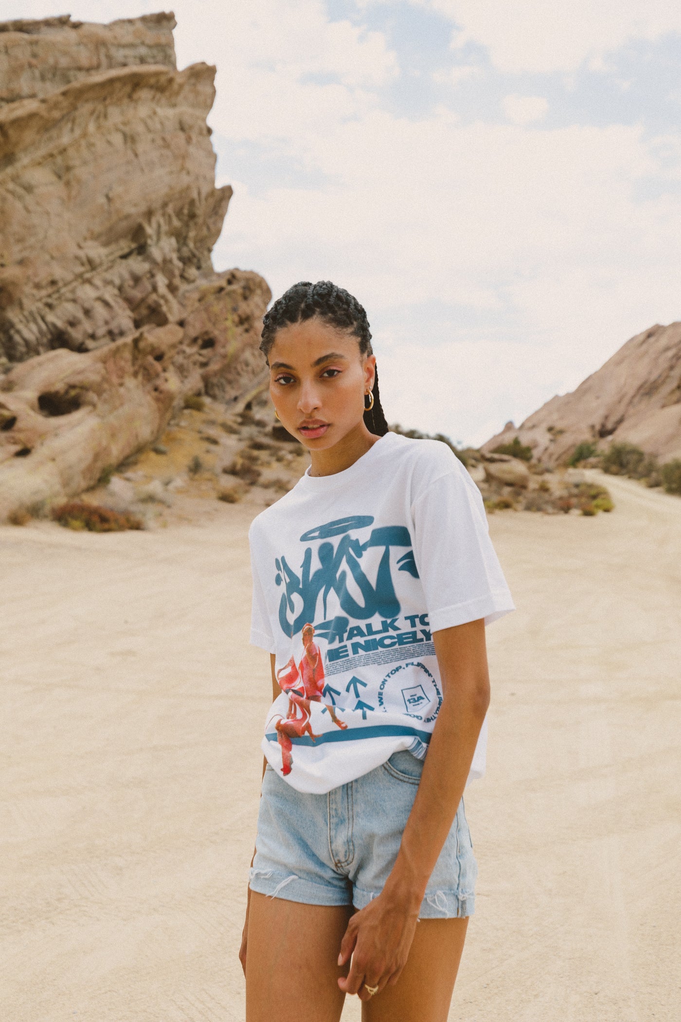 Talk To Me Nicely White T-Shirt